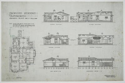 Proposed Residence Taiporohenui Ohangai Road for D.I. Wills Esqr. [plan]; 1923; ARC2005-142
