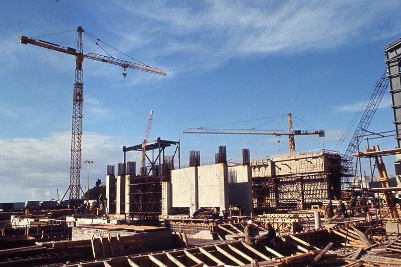 New Plymouth Power Station construction, turbine foundations Puke Ariki