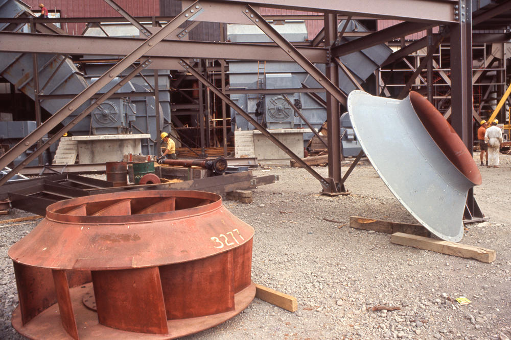 New Plymouth Power Station construction, induced draught fans Puke Ariki